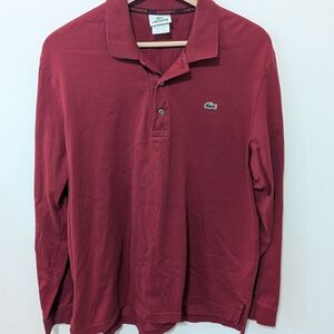 Lacoste Men's Red Classic Fit Long Sleeve Polo Shirt Size 5/ Large